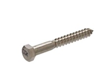 Matching lag screw for attaching wood to concrete.