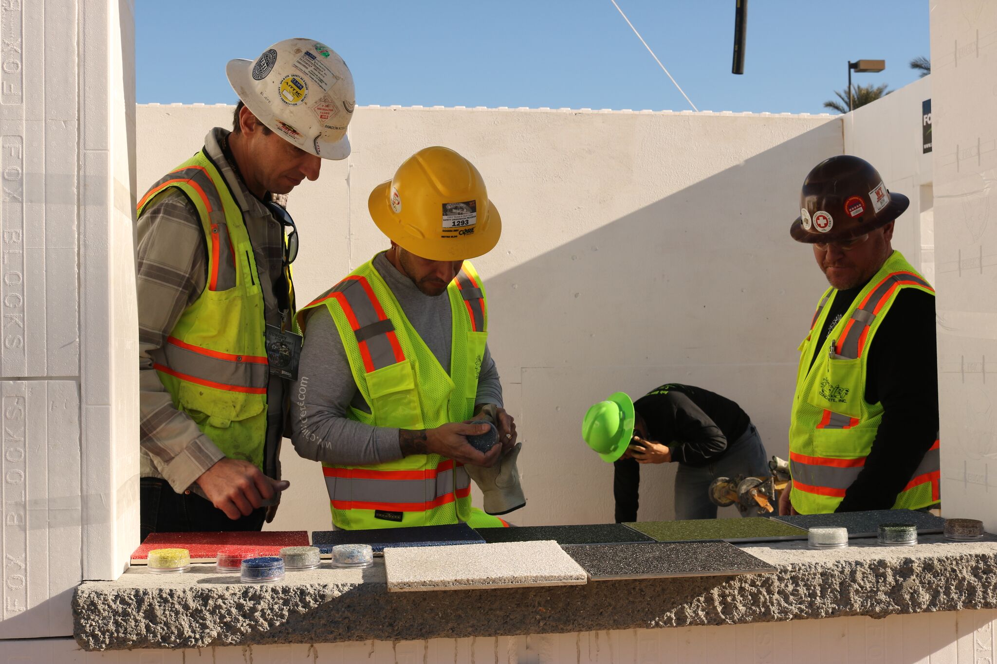contractors at work at decorative concrete live