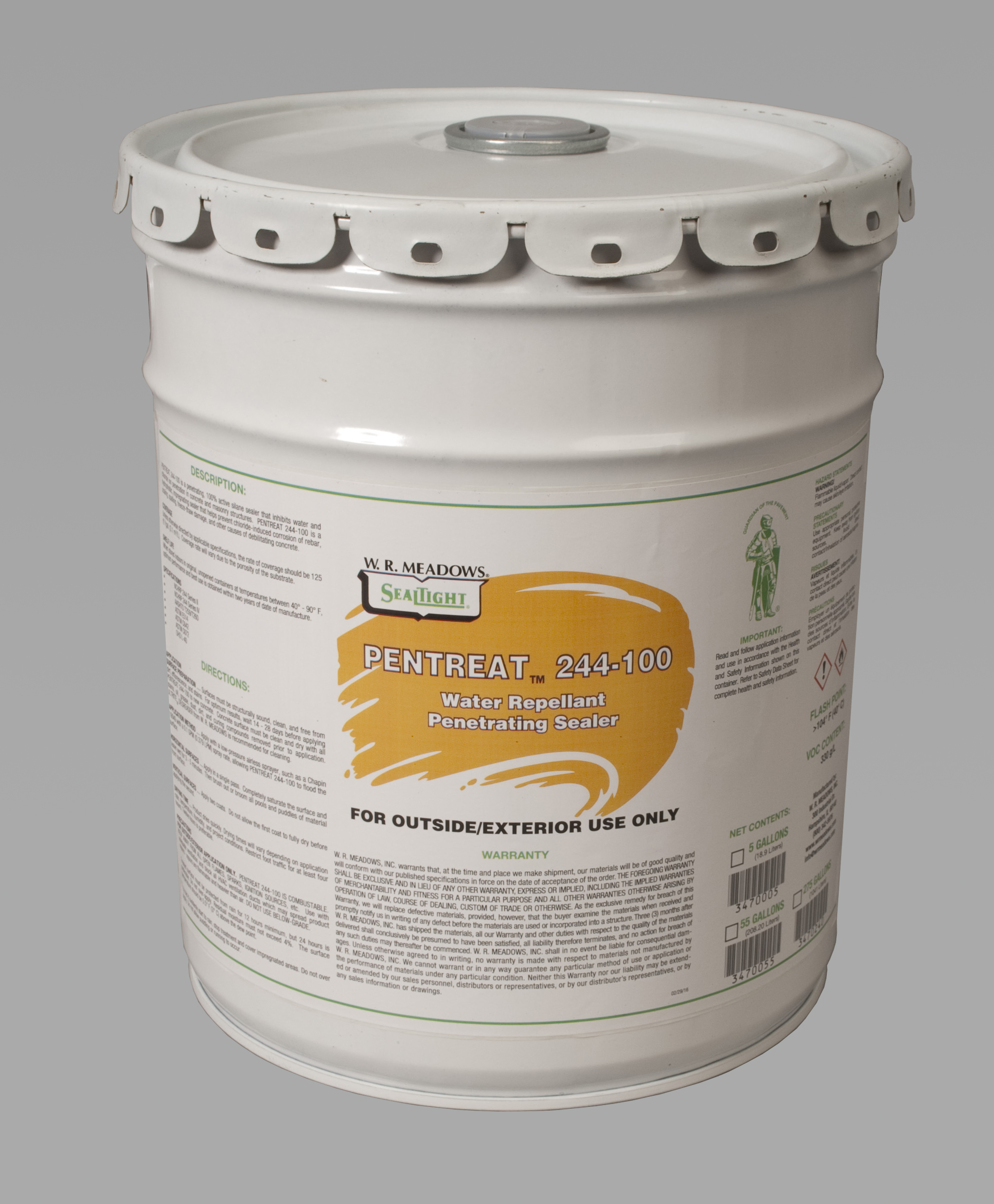 W. R. Meadows will introduce Pentreat 244-100, a new hydrophobic impregnating sealer used on all types of concrete