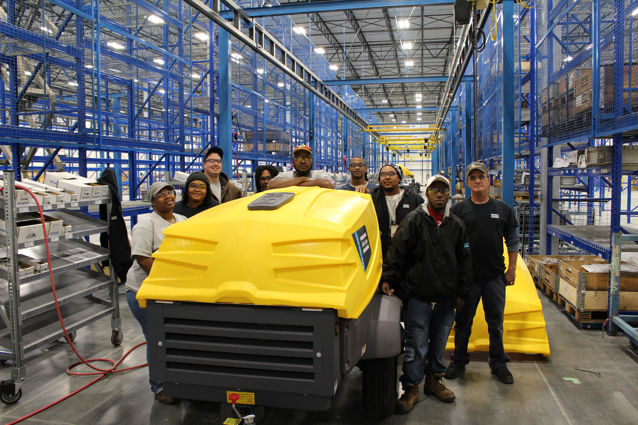 Atlas Copco has produced its first piece of equipment, an XAS 185 portable air compressor, at its new production facility in Rock Hill, South Carolina.