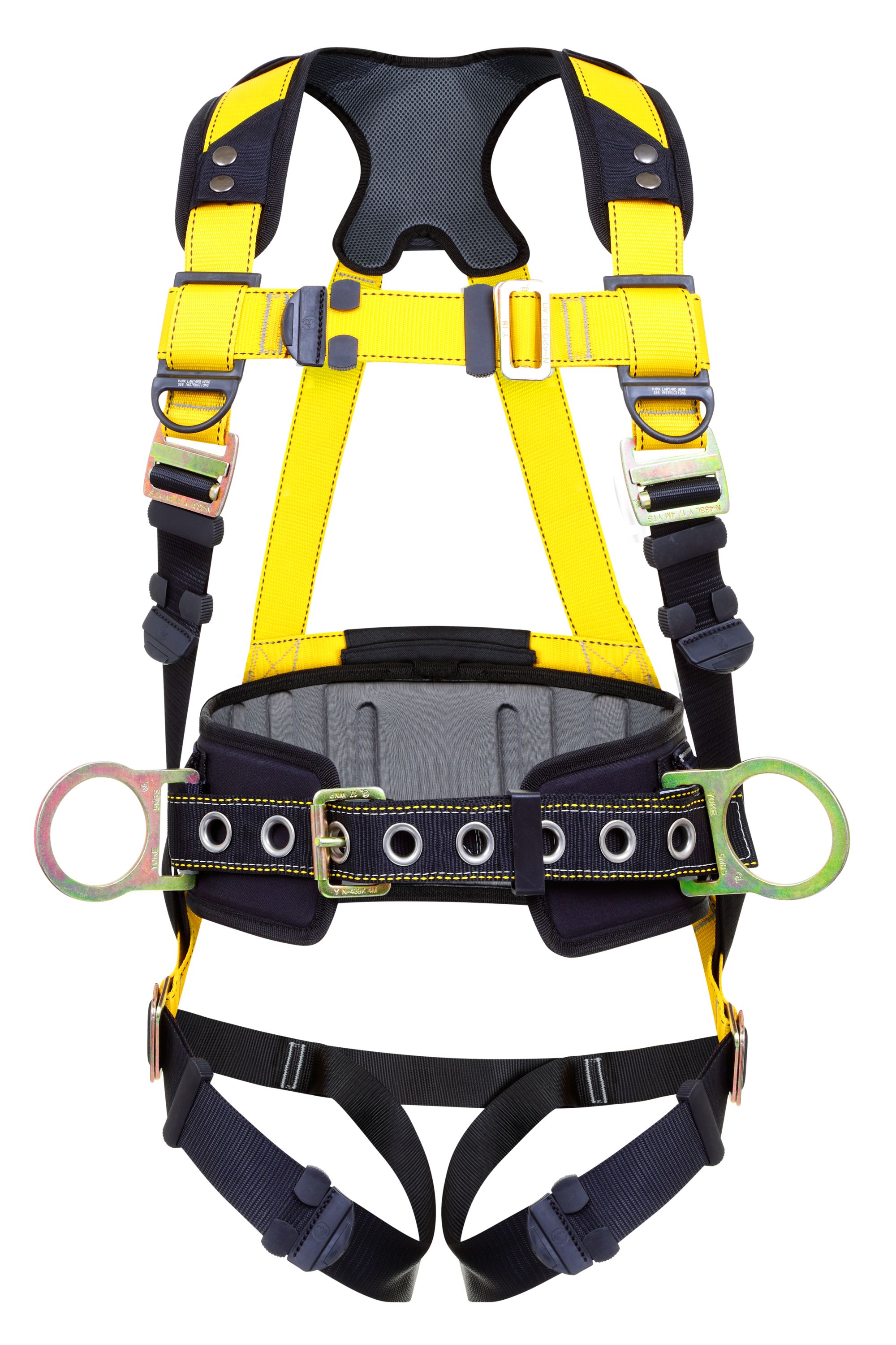 The Series 3 and Series 5 full-body fall protection harnesses are used for personal fall arrest,