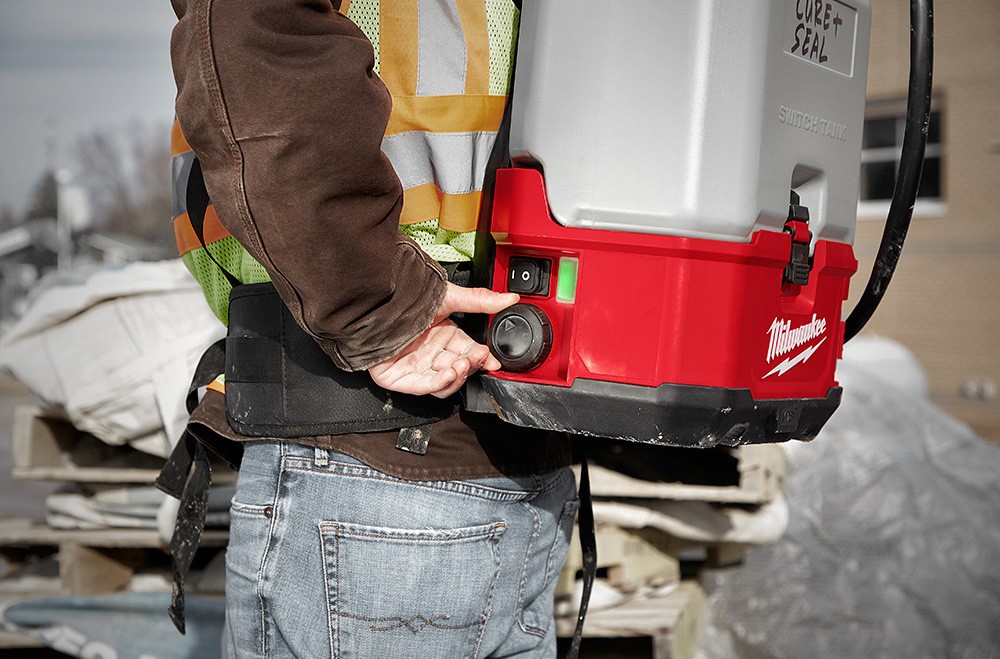 Designed to meet the needs of concrete contractors, the 4-Gallon Backpack Concrete Sprayer delivers instant, constant and adjustable pressure up to 120 PSI and a 25 ft spray distance.