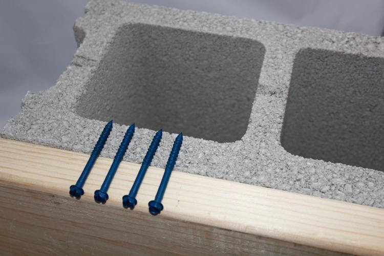 Concrete fasteners into wood