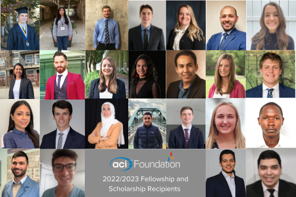 The ACI Foundation is pleased to announce its 2022-2023 fellowship and scholarship recipients.