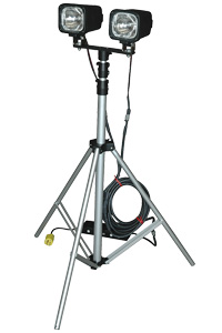 WAL-TP-2X6670 tripod-mounted light tower with HID fixtures
