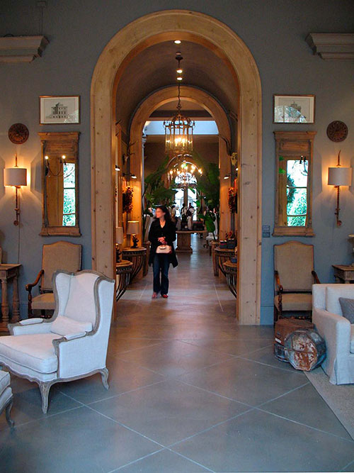 The Restoration Hardware project involved about 6,000 square feet of floor work.