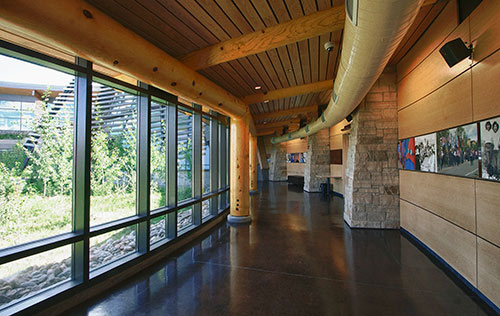 Southern Ute Cultural Center & Museum has decorative concrete installed on the floors.