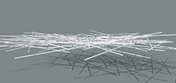 Random two-dimensional reinforcing occurs when GFRC is either hand-placed or sprayed into forms and then compacted, forcing the fibers to lay flat.