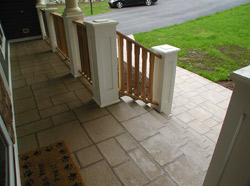 Textured concrete porch without stamp tools