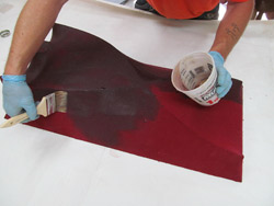 Forming concrete with fabric - Be warned  you will need to move quickly with 2 percent as the resin will kick off much faster. You can also run the risk of the fabric wrinkling on you if it is not stretched tight enough. As the resin cures, it shrinks.