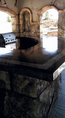 Concrete Countertop outdoor kitchen - With a decade of experience and a well of creativity to draw from, Marshall Sr. opened an Ontario, Calif., Patterned Concrete franchise in 1988 with two partners.