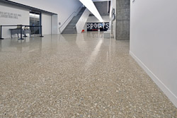 A look at the polished concrete in the science museum.
