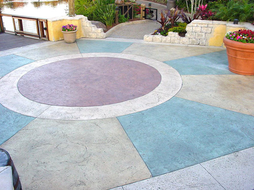 The Waterfront at SeaWorld Orlando features white cement and Innotech Decorative Concrete Products integral color in Pantone colors. Edwards Concrete, Winter Garden, Fla., did the work. Photo courtesy of Ross Urshan