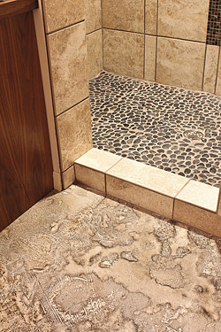 Cory Hanneman Element 7 Concrete shower pan exposed aggregate