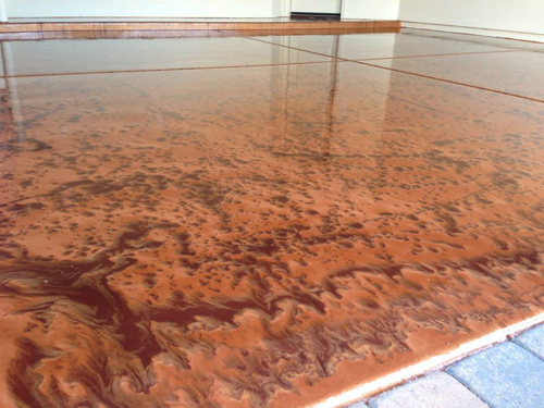 Jon Kopp, Quality Epoxy LLC, Gilbert, Ariz., says his metallic epoxy floors are all two-color these days.