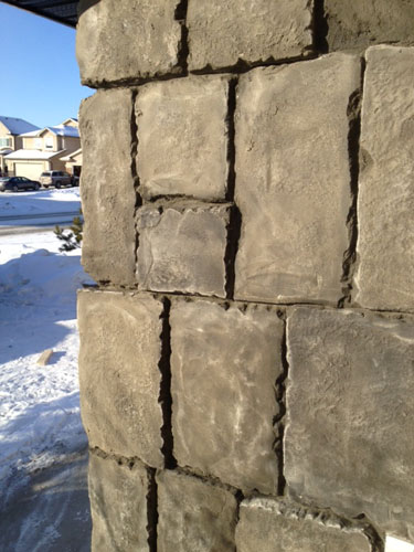 Carving concrete in cold weather is a challenge.