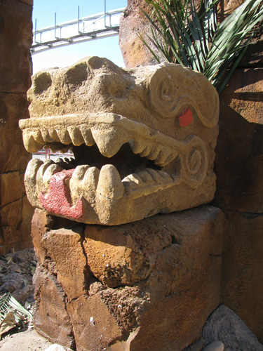A concrete dragon sculpted by artist.