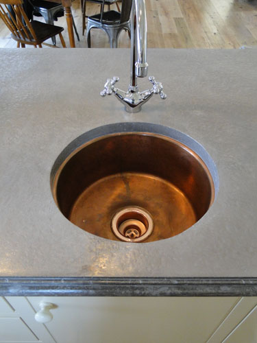 A look at a sink that was formed next to the edge forms from Z Counterform.