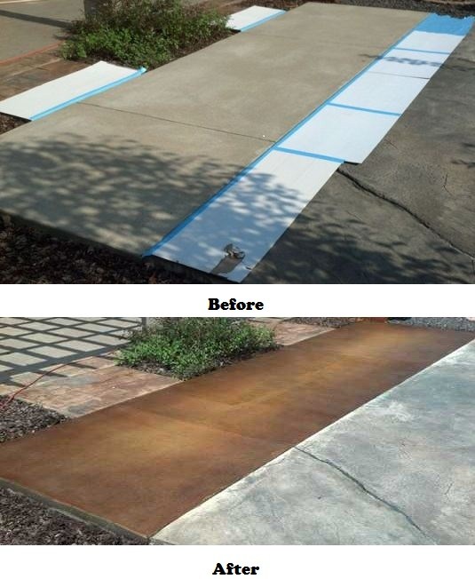 Before and after of the Clemons Concrete Coatings Contenst