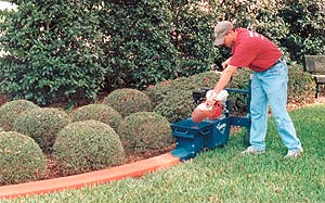 Decorative concrete edging, curbs and gutters can be done by one concrete contractor using a smaller machine - Li'l Bubba