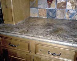 Polymer modified concrete countertop mix has a big advantage in the forming process.