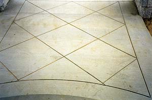 Beautiful saw cut pattern in an existing concrete slab dresses things up.