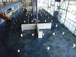 Final shot of the acrylic stained concrete in the third largest GM showroom in North America.