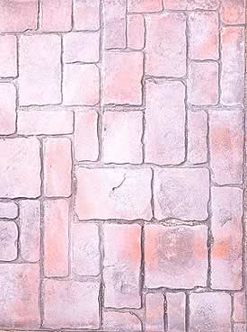 Concrete stamp created this look of old, natural brick