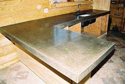 Michael Archambault cast in place concrete countertop finished product.