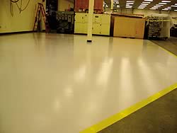 Versatile Building Products seen in a micro chip manufacturing plant. Perfect placement for a low maintenance floor coating.