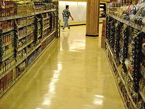Versatile Building Products' concrete coating is used in grocery stores from small to large because of its high durability.