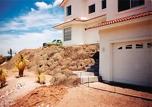 In some climates rocks are a natural feature but bringing them in is not as feasible as creating them onsite with concrete
