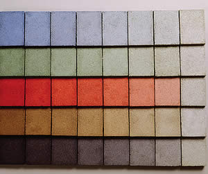 These concrete samples show the impact of pigment dosage rates. 