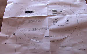 Blueprints for the radial formed concrete countertop.