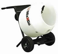Some portable cement mixers can fold up and fit in the back of a car.