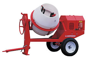 Mixers are manufactured with either electric- or gasoline-powered sources