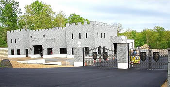 Store in Throop that looks like a castle is a decorative concrete supply store
