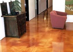 Brickform Freestyle Stain - A Freestyle-stained black slab can be colored red, then recolored black in the same day.