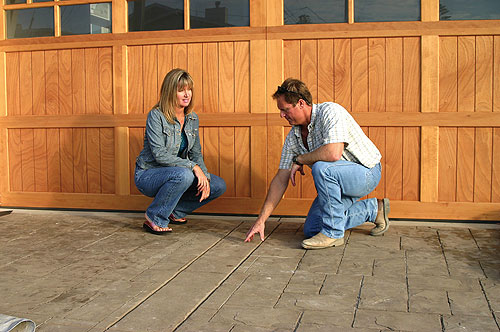 Talking to customers about why they should choose a stamped concrete driveway over a broom finished driveway.