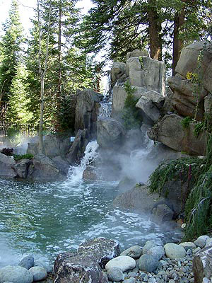 Shotcrete faux rock waterfall with pool - Shotcrete is good for smaller projects, too. Michael Dahl, president of Michael Dahl Concrete Designs Inc., almost always uses shotcrete. It goes on a lot faster and you get a stronger concrete because of minimal air pockets, he says.