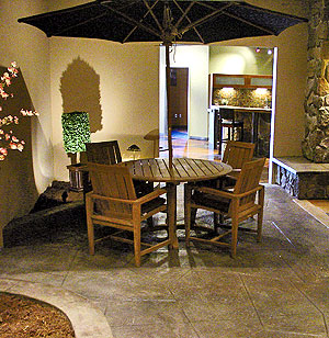 Becker Architectural Concrete - The outdoor environment section of the showroom at Becker Architectural Concrete.