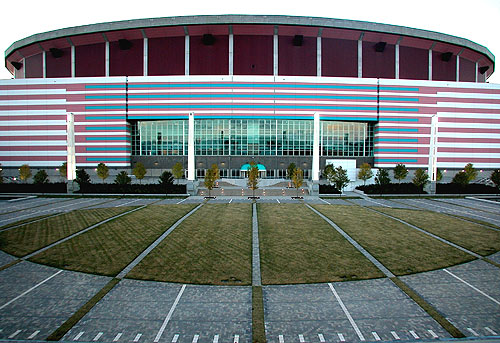 More than 150,000 square feet of concrete unit pavers are used to connect the Georgia World Congress Center to the Georgia Dome in Atlanta, Ga.