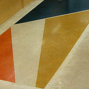polished concrete floor sample with color added for dramatic effect