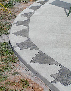 Thunderbird Border Design featuring the Thunderbird and Diamond stamps from Art Stamped Concrete