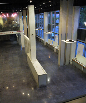 The floor has been completed and is ready for use. Polished concrete is a great option for high-traffic, high-end look.
