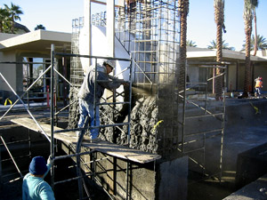 Construction of the spa pool divider at Green Valley Ranch Resort, Spa & Casino.