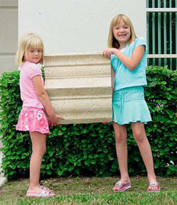 Concrete pieces created with Xtreme Lightweight can even be carried by children