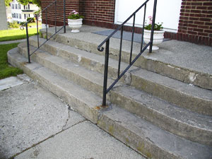 The concretes steps before any restoration has even begun.