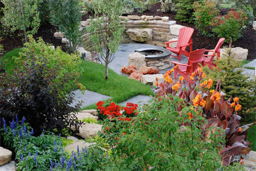 Landscape and Decorative Concrete coincide perfectly in this backyard