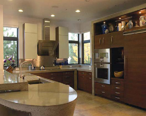 Interior Kitchen: Sean Dunston, Concrete Jungle Design, Colorado Springs, Colo. Kitchen pieces (total weight: 3,775 pounds)